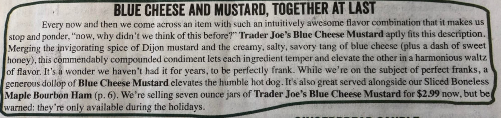 Blue Cheese and Mustard, Together at Last Ad