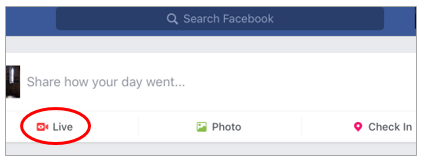 Facebook Live on iPad