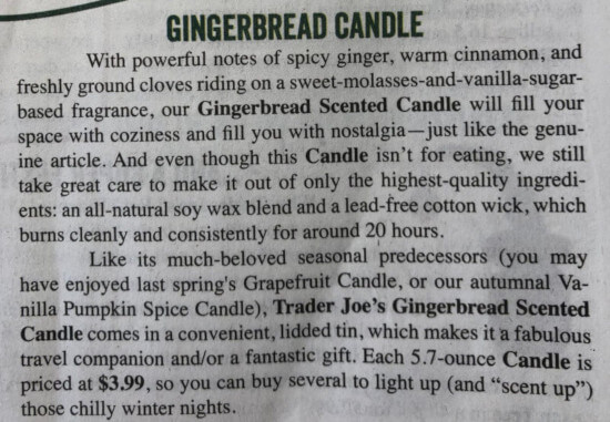 Gingerbread Candle Ad