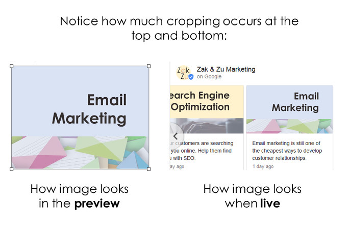 Google Posts recommended image size and cropping