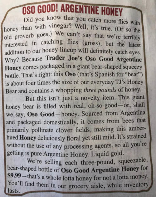 Oso Good Aregentine Honey Ad