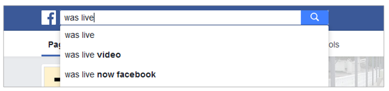 type ''was live'' into the search box
